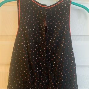 Black cherry print tank top